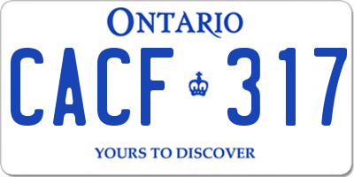 ON license plate CACF317