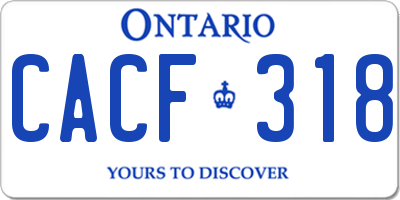 ON license plate CACF318