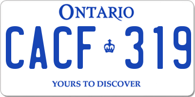 ON license plate CACF319