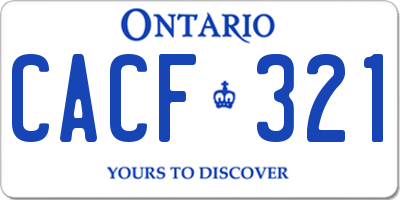 ON license plate CACF321