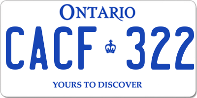 ON license plate CACF322