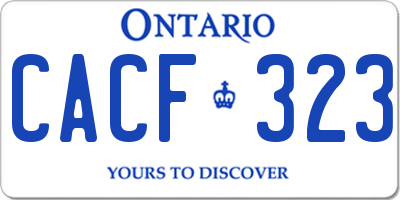 ON license plate CACF323