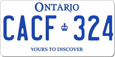 ON license plate CACF324