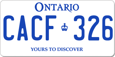 ON license plate CACF326