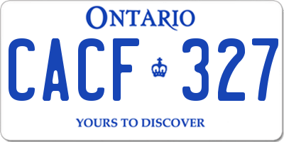 ON license plate CACF327