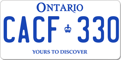 ON license plate CACF330