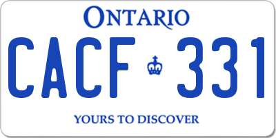 ON license plate CACF331