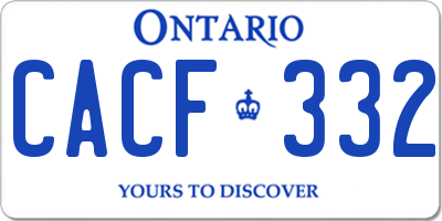 ON license plate CACF332