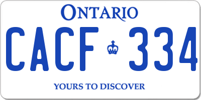 ON license plate CACF334