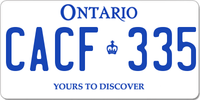 ON license plate CACF335