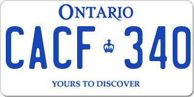 ON license plate CACF340