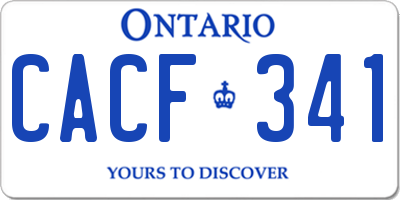 ON license plate CACF341