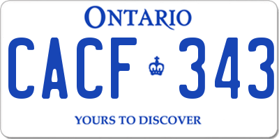 ON license plate CACF343