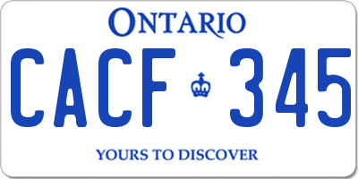 ON license plate CACF345