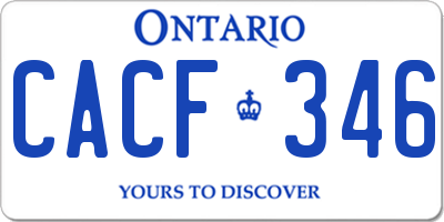 ON license plate CACF346