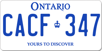 ON license plate CACF347