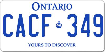 ON license plate CACF349