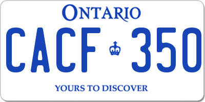 ON license plate CACF350