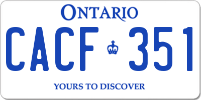 ON license plate CACF351