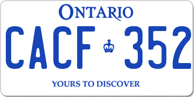 ON license plate CACF352