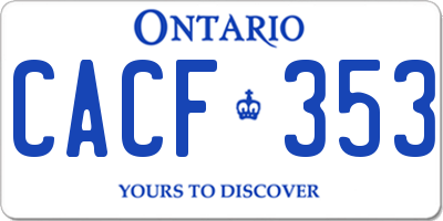 ON license plate CACF353