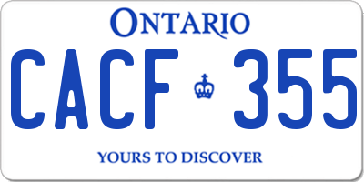 ON license plate CACF355