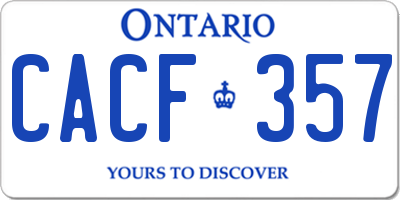 ON license plate CACF357