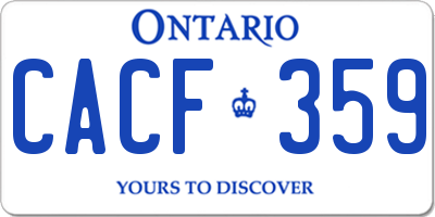 ON license plate CACF359