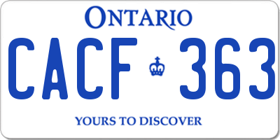 ON license plate CACF363