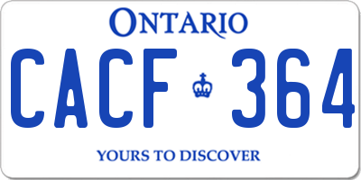 ON license plate CACF364