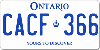 ON license plate CACF366