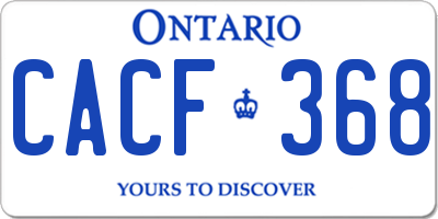 ON license plate CACF368