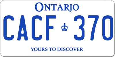 ON license plate CACF370