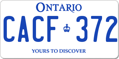 ON license plate CACF372