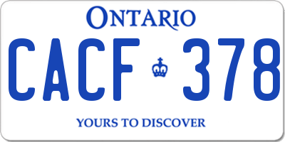 ON license plate CACF378