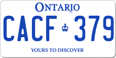 ON license plate CACF379