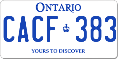 ON license plate CACF383