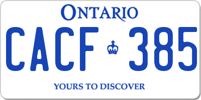 ON license plate CACF385