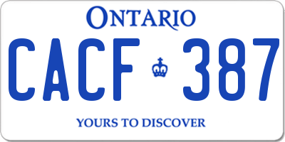 ON license plate CACF387