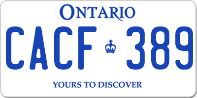 ON license plate CACF389