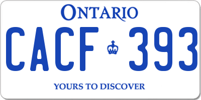 ON license plate CACF393