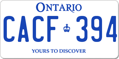 ON license plate CACF394