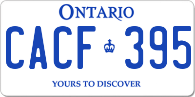 ON license plate CACF395