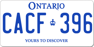 ON license plate CACF396