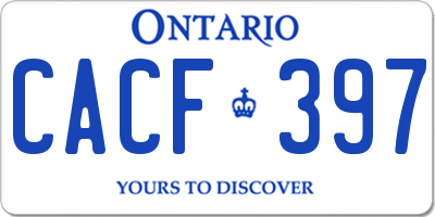 ON license plate CACF397