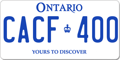 ON license plate CACF400