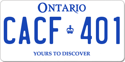 ON license plate CACF401