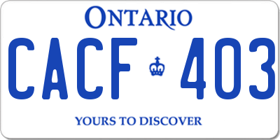 ON license plate CACF403