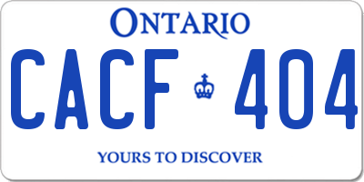 ON license plate CACF404