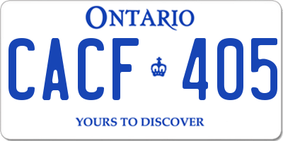 ON license plate CACF405